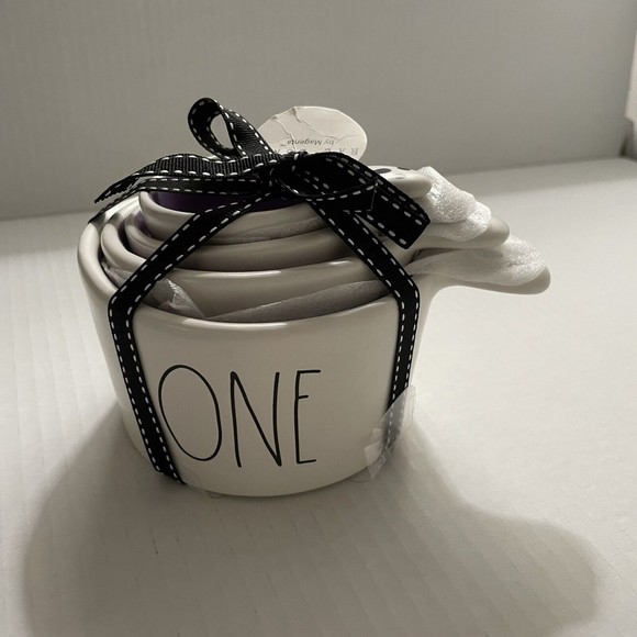 Rae Dunn 2023 Halloween White Ghost Measuring Cups - Purple Inside NWT - Picture 6 of 9